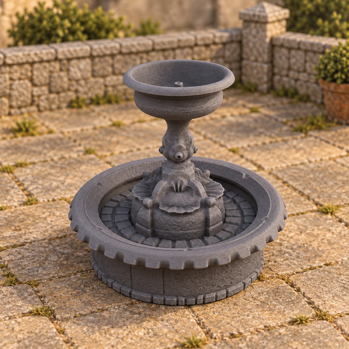 Fountain 28mm DND Terrain | Tabletop Wargaming Scatter Scenery for Warhammer, Frostgrave & RPG | Unpainted 3D Printed