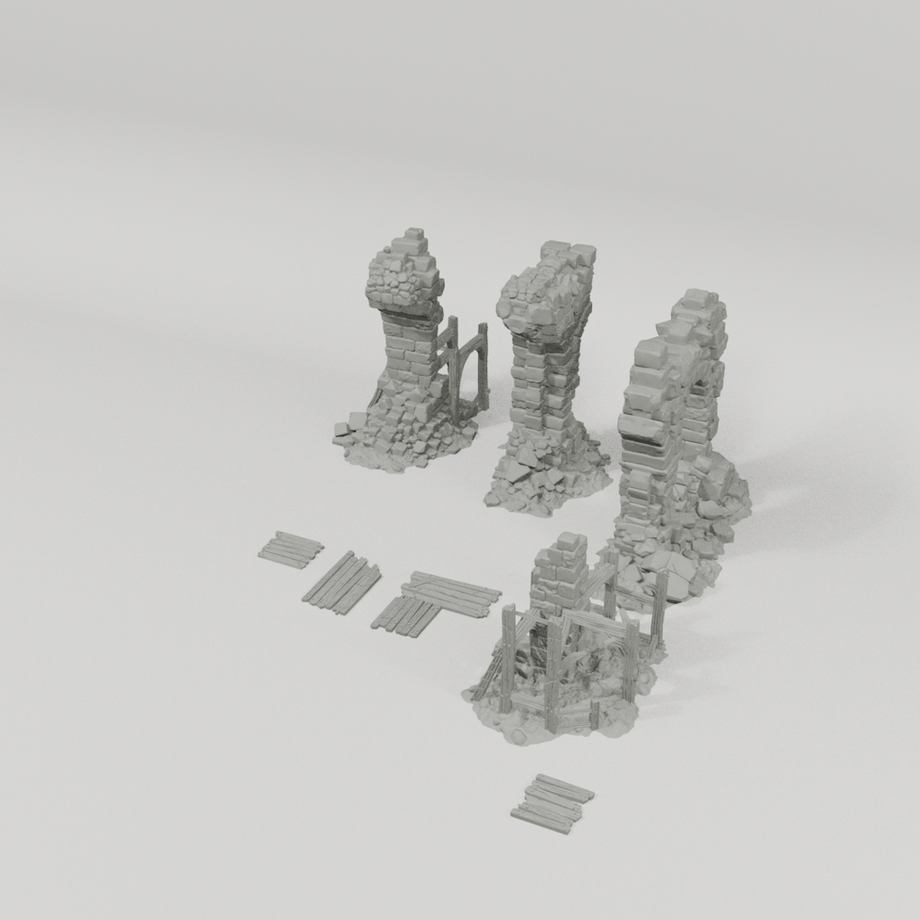 Aqueduct Ruins – 28mm Fantasy Tabletop Terrain, Unpainted