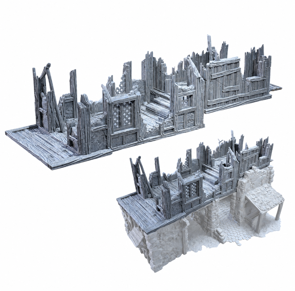 Barn – Ruined Add-On – 28mm Fantasy Terrain, Unpainted