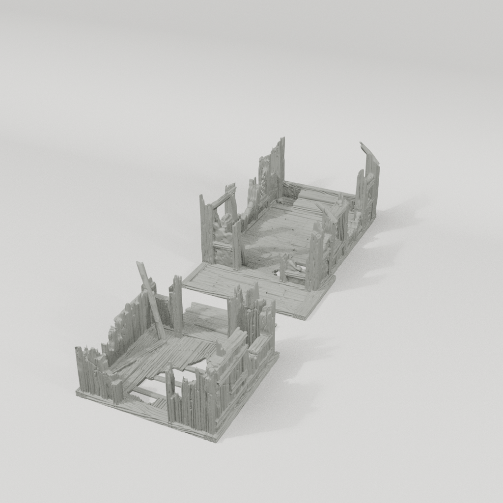 Barn – Ruined Add-On – 28mm Fantasy Terrain, Unpainted