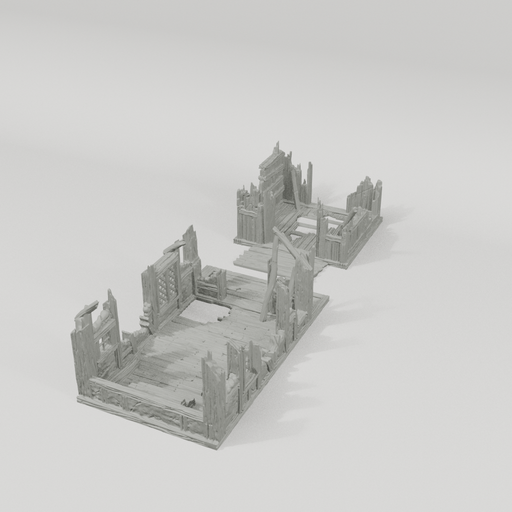Barn – Ruined Add-On – 28mm Fantasy Terrain, Unpainted