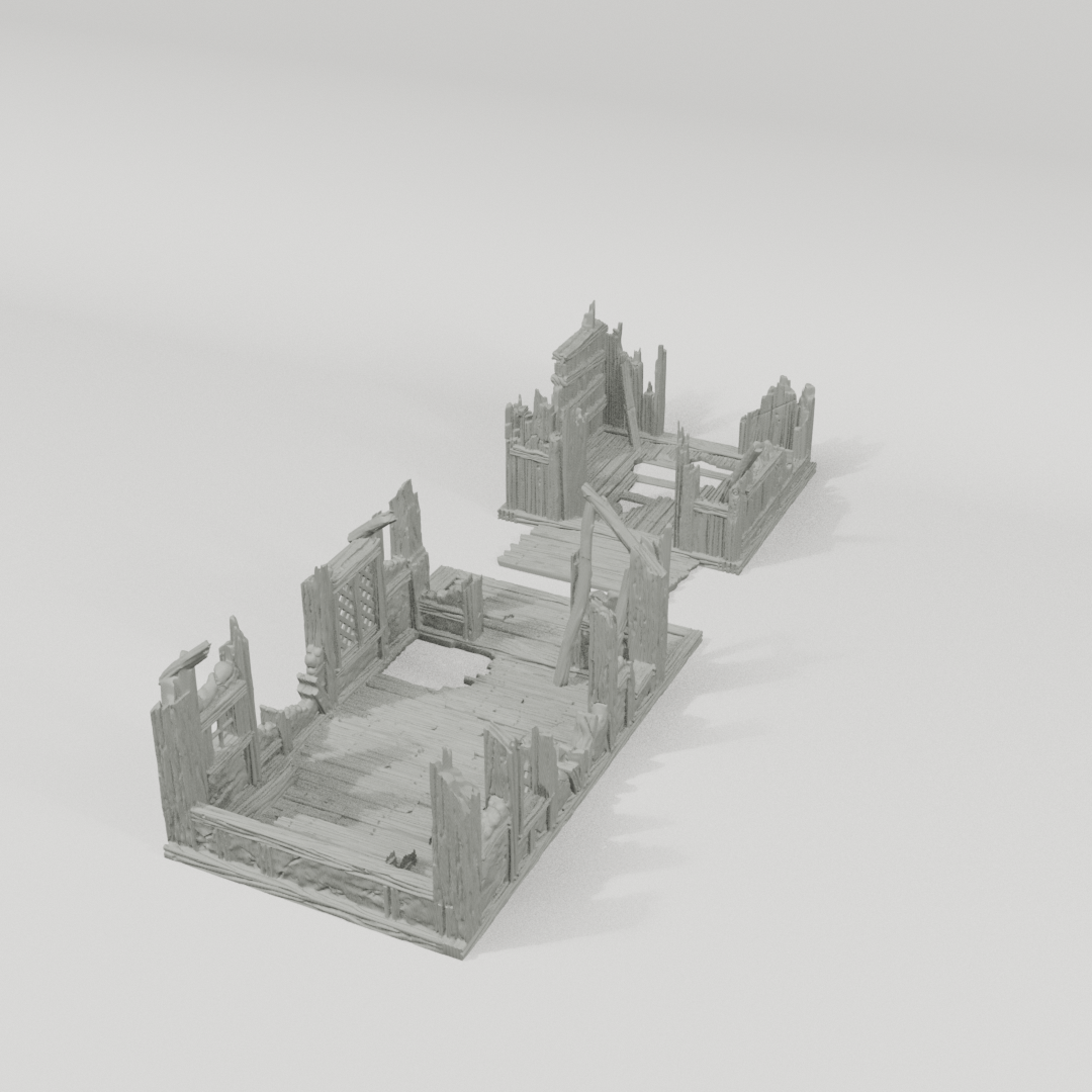 Barn – Ruined Add-On – 28mm Fantasy Terrain, Unpainted