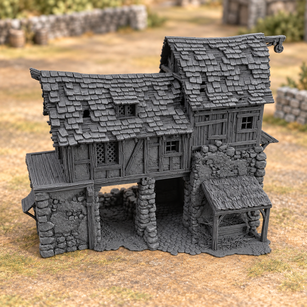 Harlan Grey-Eye's Barn – 28mm Fantasy Terrain, Unpainted