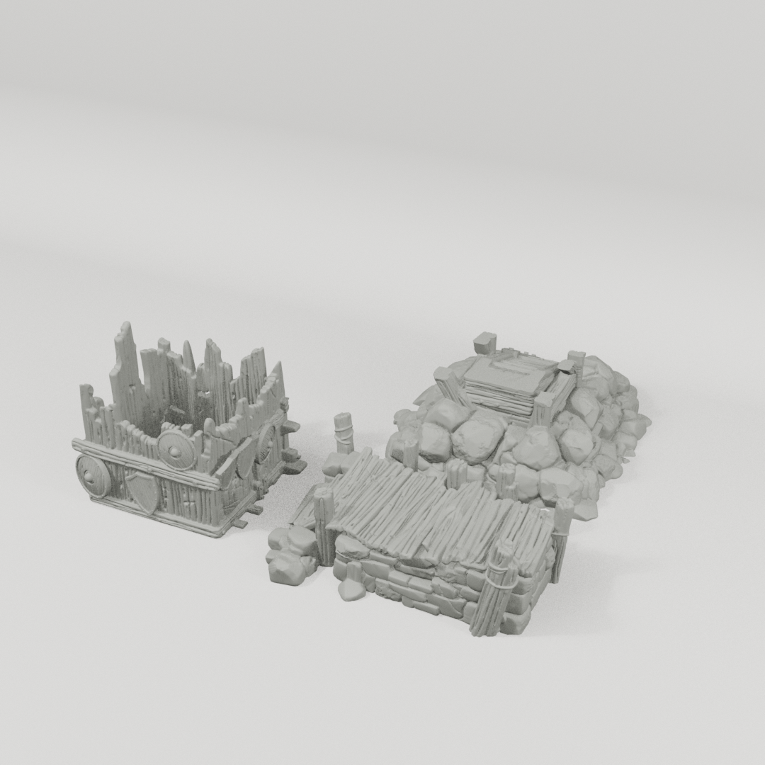Platforms II – 28mm Fantasy Tabletop Terrain, Unpainted