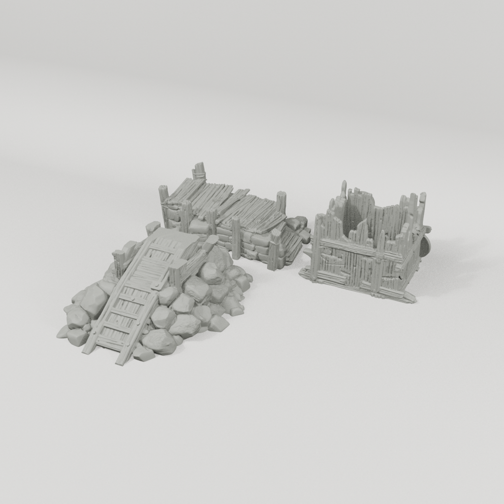 Platforms II – 28mm Fantasy Tabletop Terrain, Unpainted