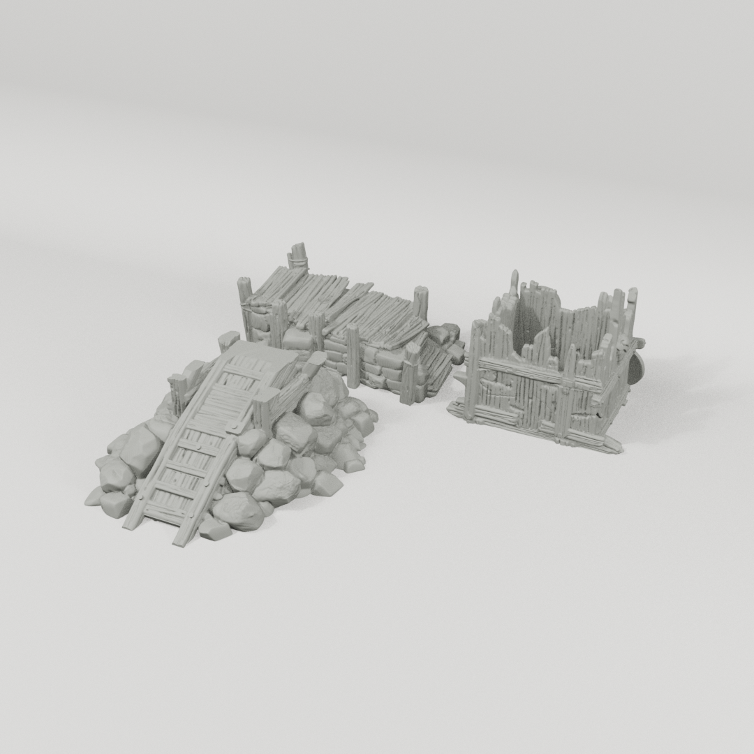 Platforms II – 28mm Fantasy Tabletop Terrain, Unpainted