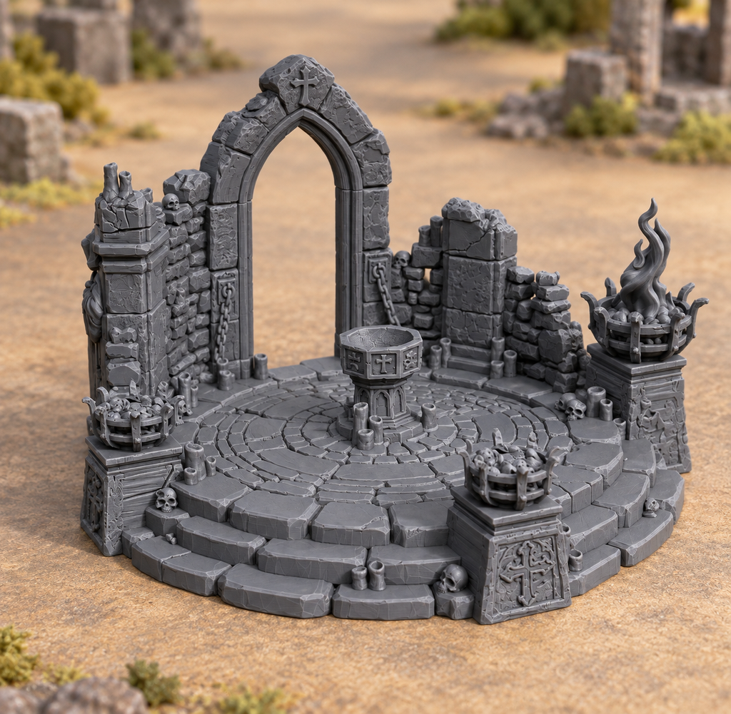 Summoning Font – 28mm Fantasy Tabletop Terrain, Unpainted