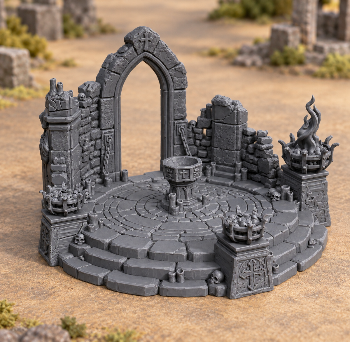 Summoning Font – 28mm Fantasy Tabletop Terrain, Unpainted