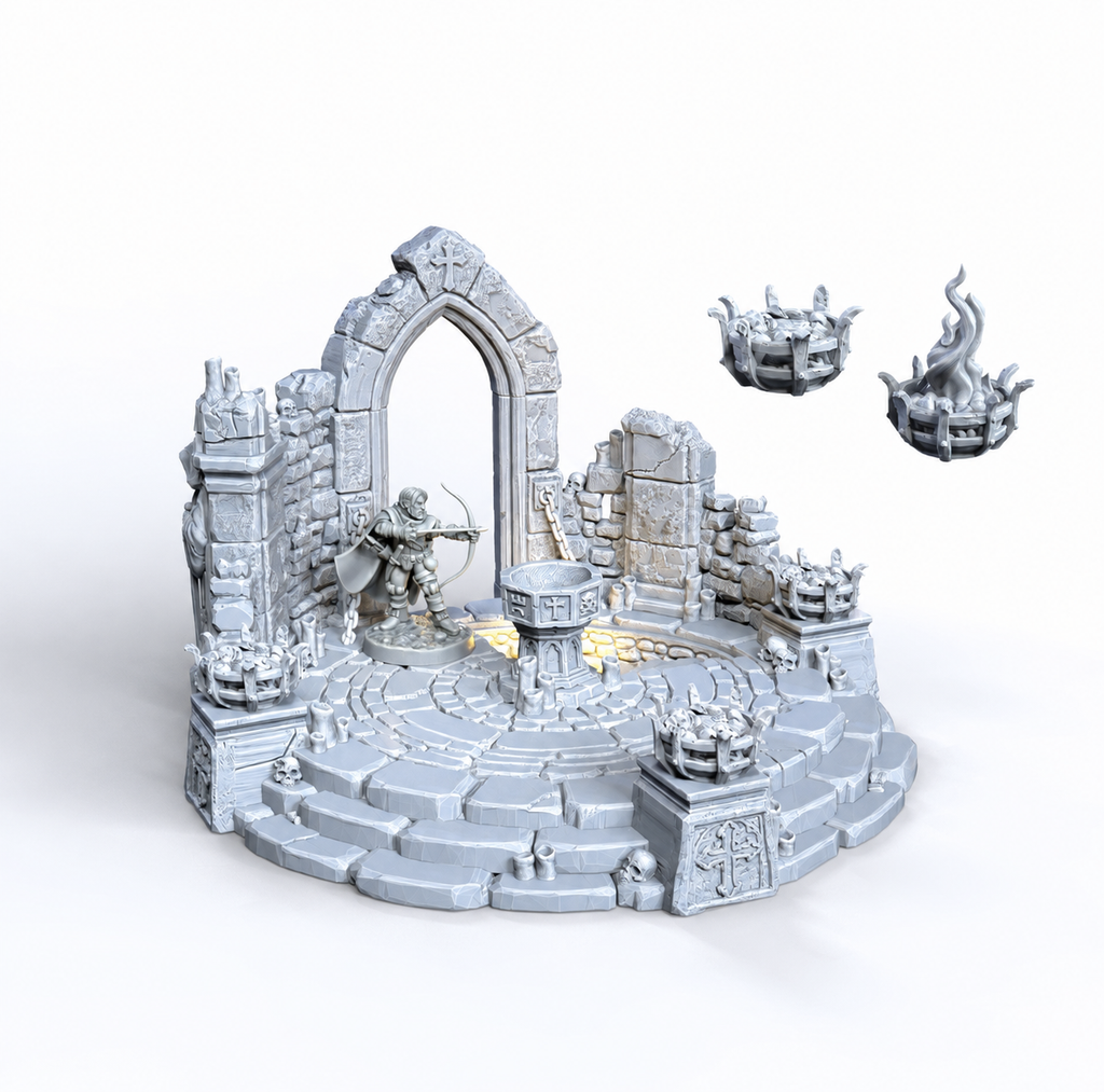Summoning Font – 28mm Fantasy Tabletop Terrain, Unpainted