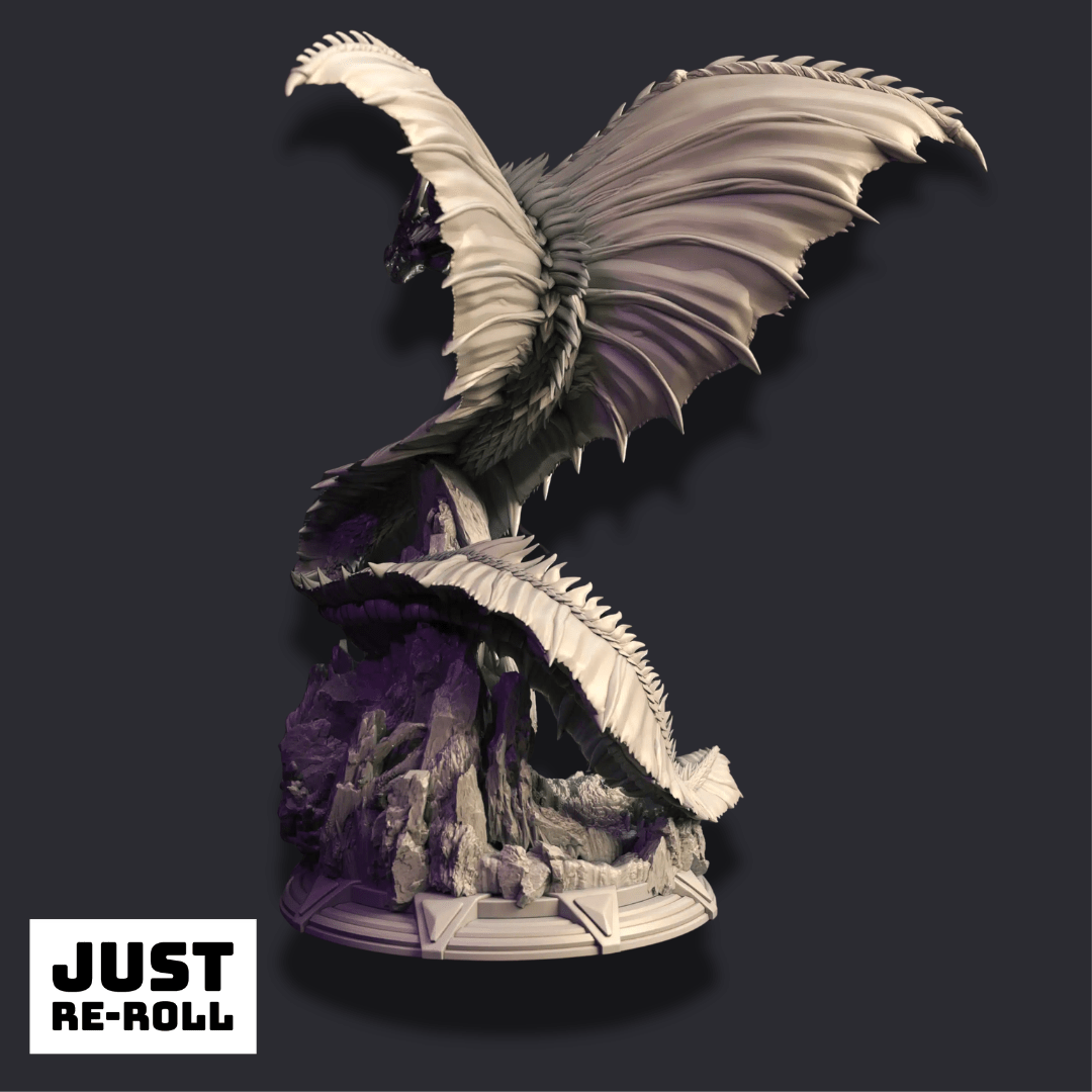 Fyrantius – Adult Mana Wyrm - 3D Monster Dragon Miniature - Just Re-Roll