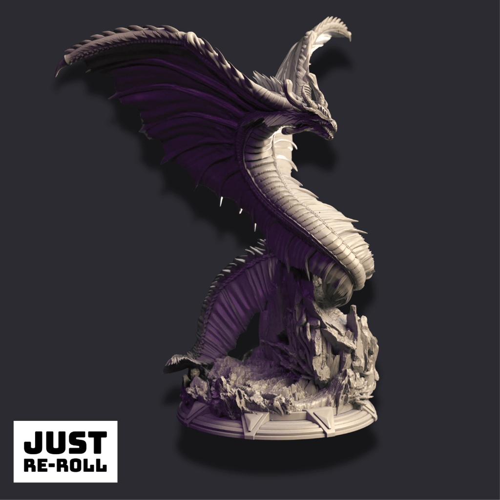 Fyrantius – Adult Mana Wyrm - 3D Monster Dragon Miniature - Just Re-Roll