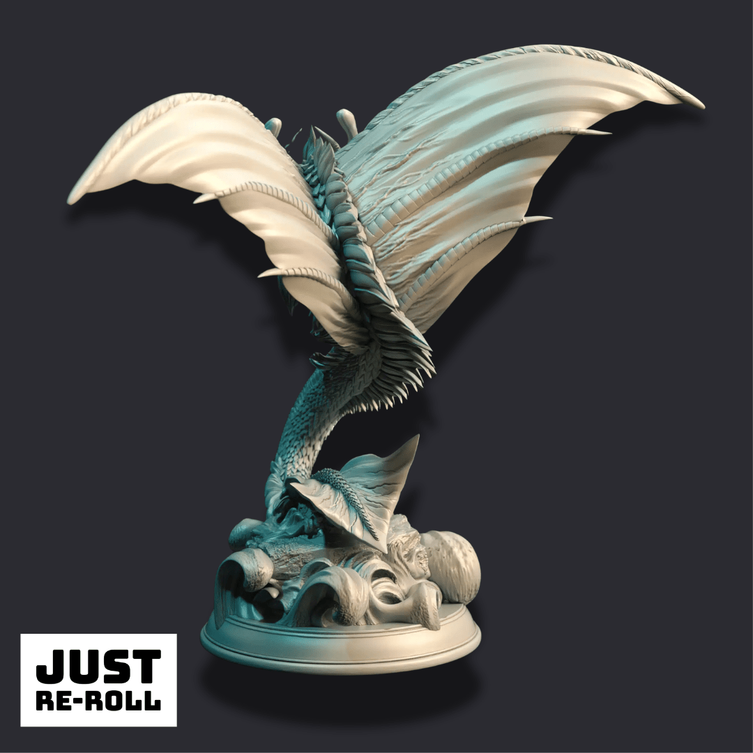 Fyrindel – Juvenile Mana Wyrm - 3D Monster Dragon Miniature - Just Re-Roll
