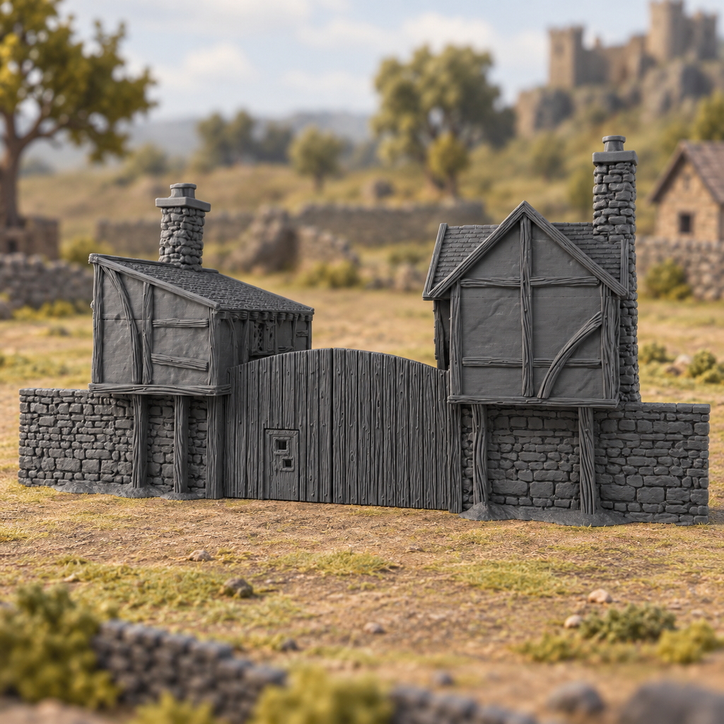 Gatehouse 28mm DND Terrain | Tabletop Wargaming Scenery for Warhammer, Frostgrave & RPG | Unpainted 3D Printed