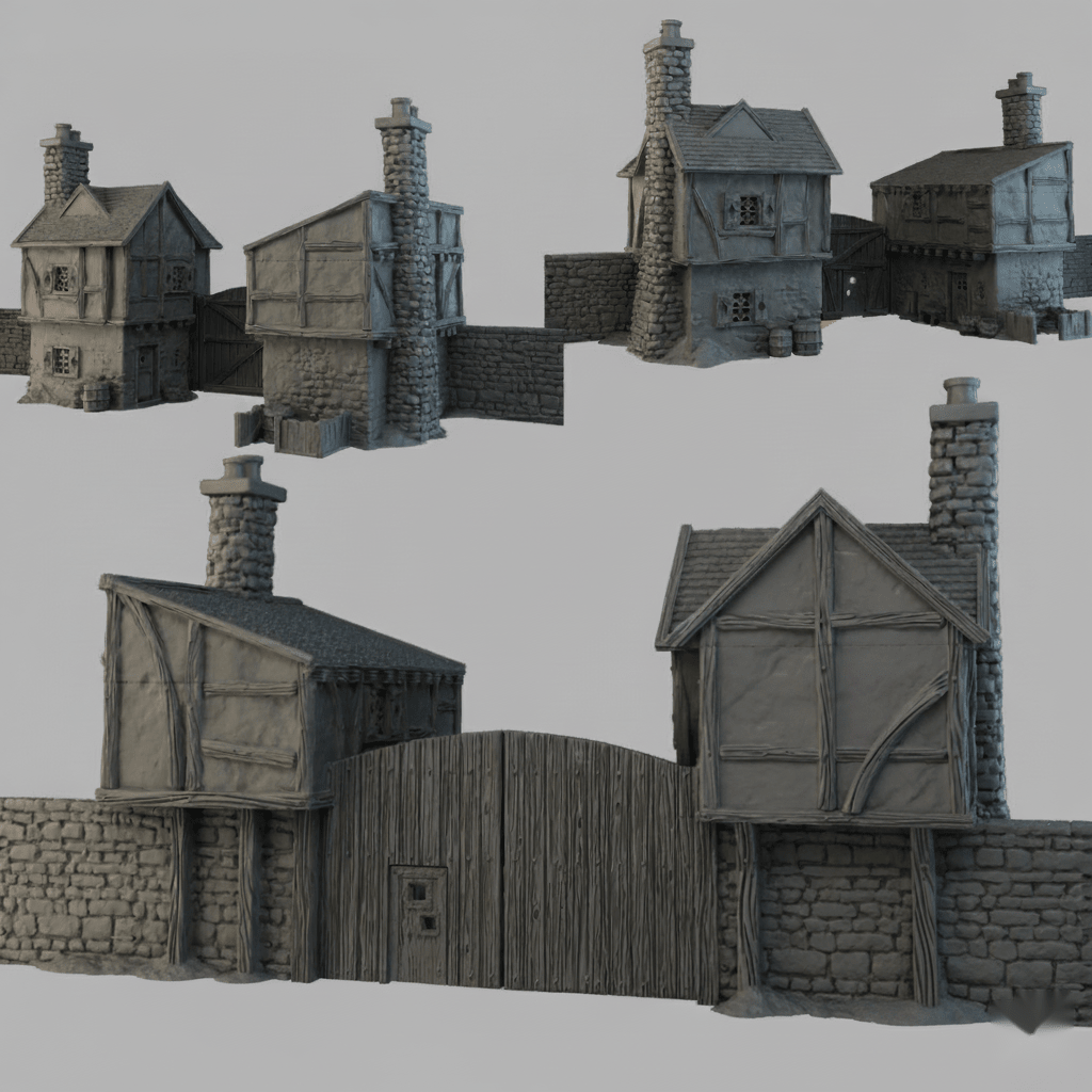 Gatehouse 28mm DND Terrain | Tabletop Wargaming Scenery for Warhammer, Frostgrave & RPG | Unpainted 3D Printed