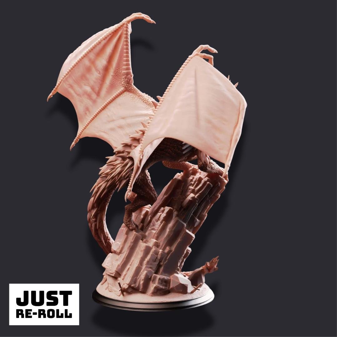 Gintharax – Adult Silver Dragon - 3D Monster Miniature - Just Re - Roll