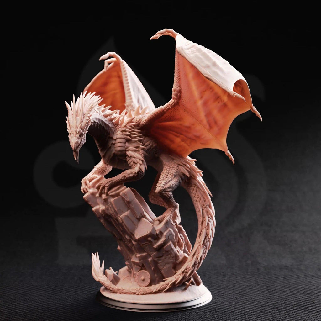 Gintharax – Adult Silver Dragon - 3D Monster Miniature - Just Re - Roll