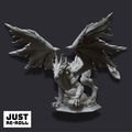 Glanbeli Dragon Miniature – Fantasy Sculpt, Grey Resin, Unpainted Tabletop Gaming Model - Just Re-Roll