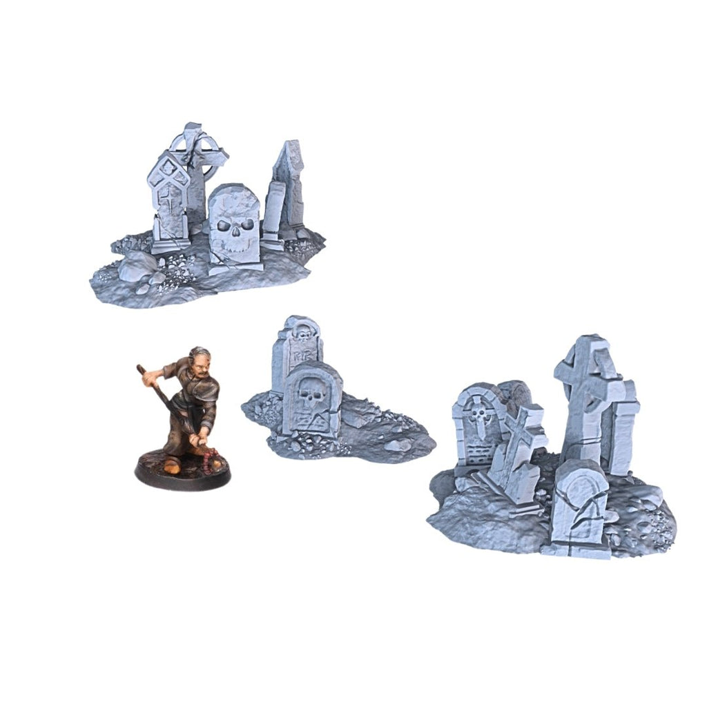 Gravestone Set 28mm DND Scatter Terrain | Tabletop Wargaming Scenery for Warhammer, Frostgrave & RPG | 3D Printed