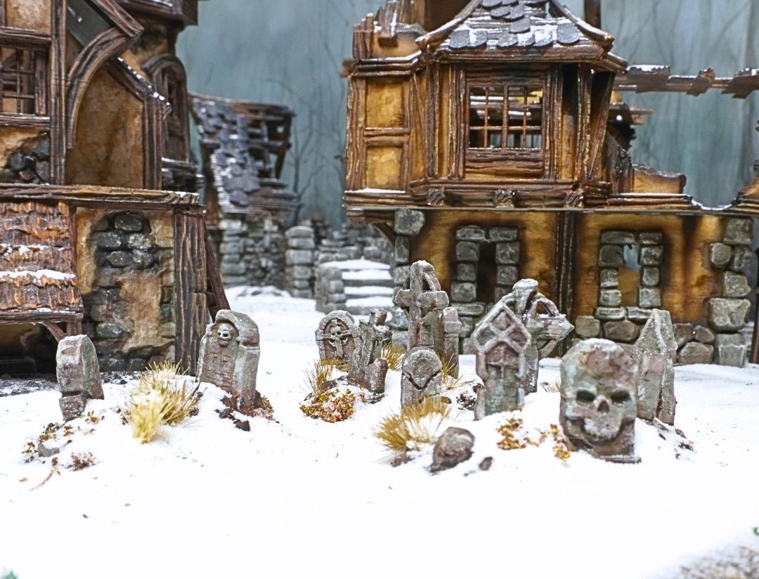 Gravestone Set 28mm DND Scatter Terrain | Tabletop Wargaming Scenery for Warhammer, Frostgrave & RPG | 3D Printed