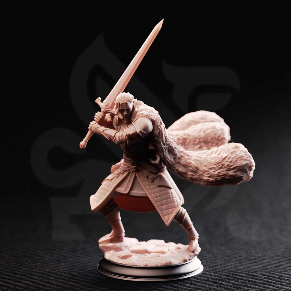 Harias of the Borderlands – Elven Fighter - 3D Fighter Miniature - Just Re - Roll
