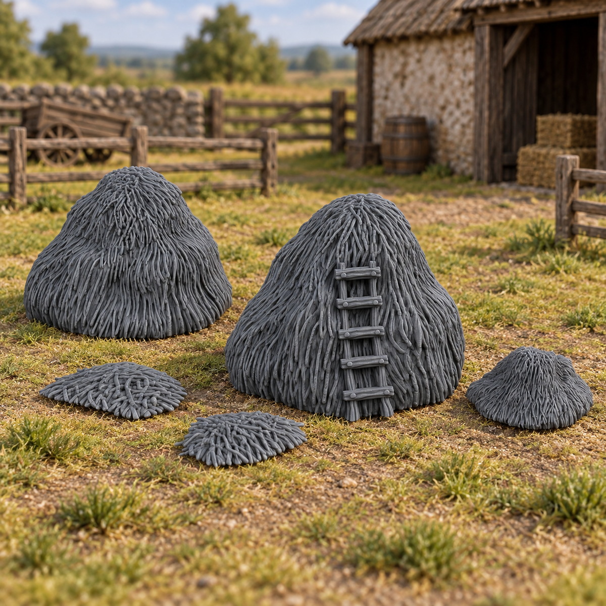 Hay Stacks - 28mm DND/Wargame/RPG Terrain