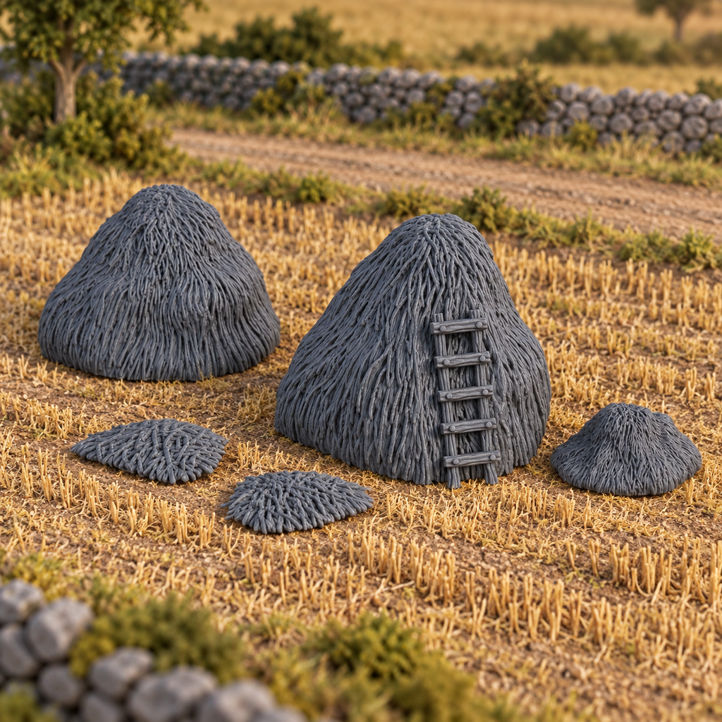Hay Stacks - 28mm DND/Wargame/RPG Terrain