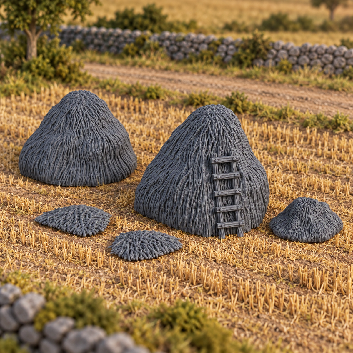 Hay Stacks - 28mm DND/Wargame/RPG Terrain
