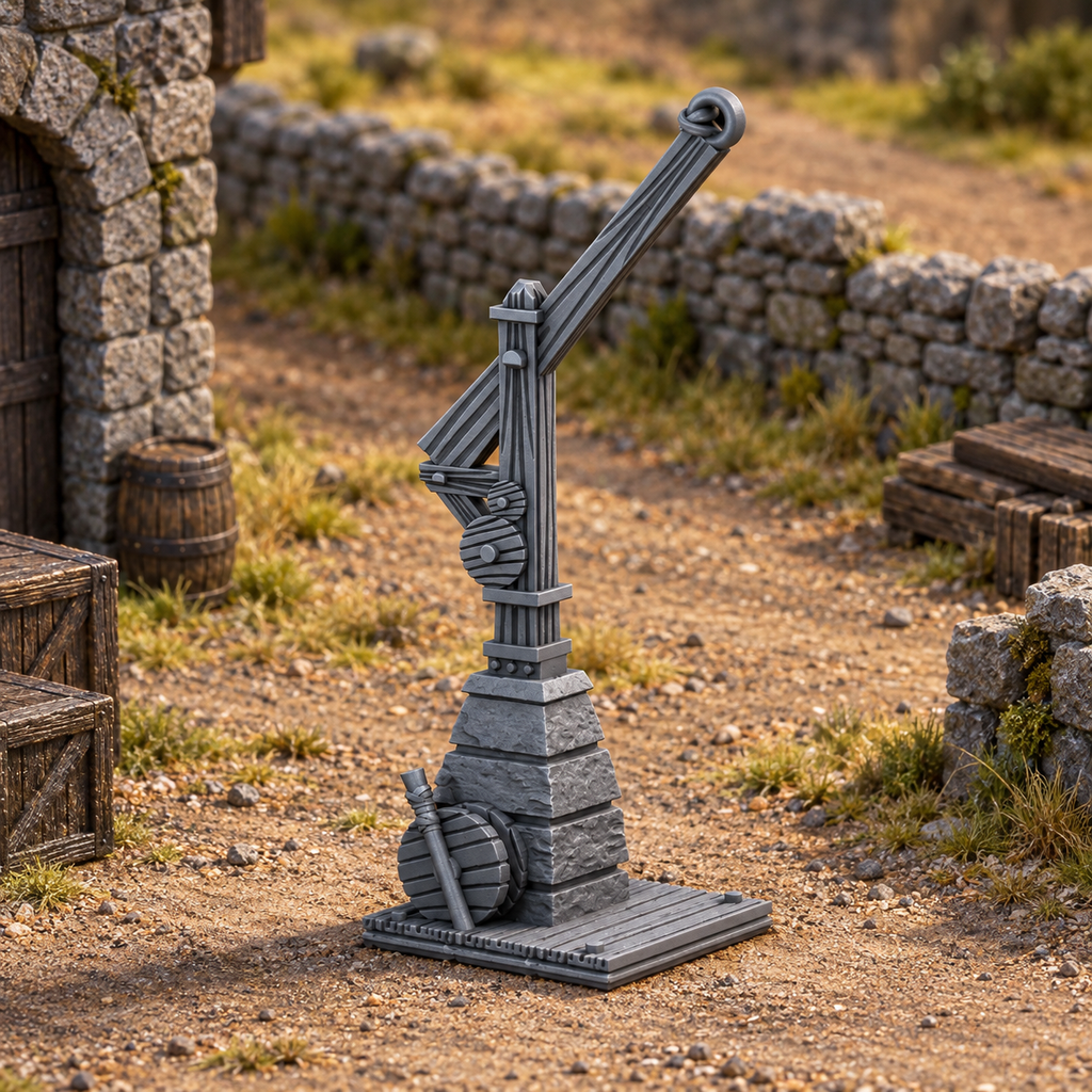 Hoist Crane 28mm DND Scatter Terrain | Tabletop Wargaming Scenery for Warhammer, Frostgrave & RPG | Unpainted 3D Printed