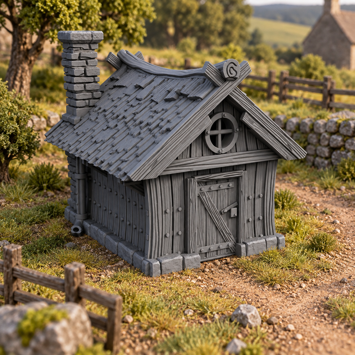 Hunters Cabin 28mm DND Terrain | Tabletop Wargaming Scenery for Warhammer, Frostgrave & RPG | Unpainted 3D Printed