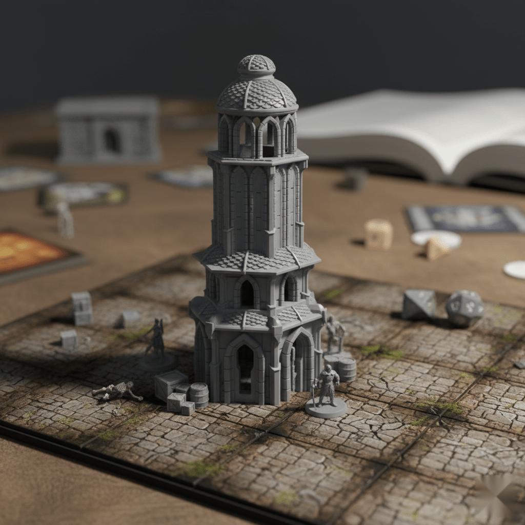 Lost City Tower 28mm DND Terrain Set 1 | Tabletop Wargaming Ruins for Warhammer, Frostgrave & RPG | 3D Printed