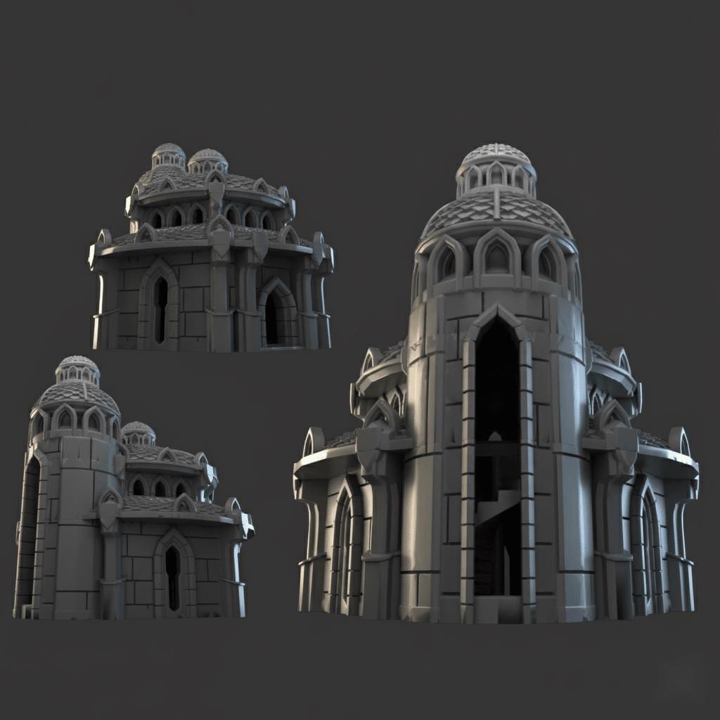 Lost City Building 28mm DND Terrain Set 2 | Tabletop Wargaming Ruins for Warhammer, Frostgrave & RPG | 3D Printed