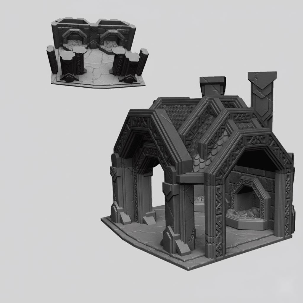 Forge Blacksmith 28mm DND Terrain | Tabletop Wargaming Scenery for Warhammer, Frostgrave & RPG | Unpainted 3D Printed