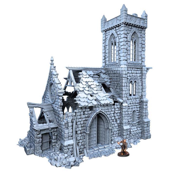 Ruined Sanctuary 28mm DND Terrain | Tabletop Wargaming Scenery for Mordheim, Frostgrave & RPG | 3D Printed