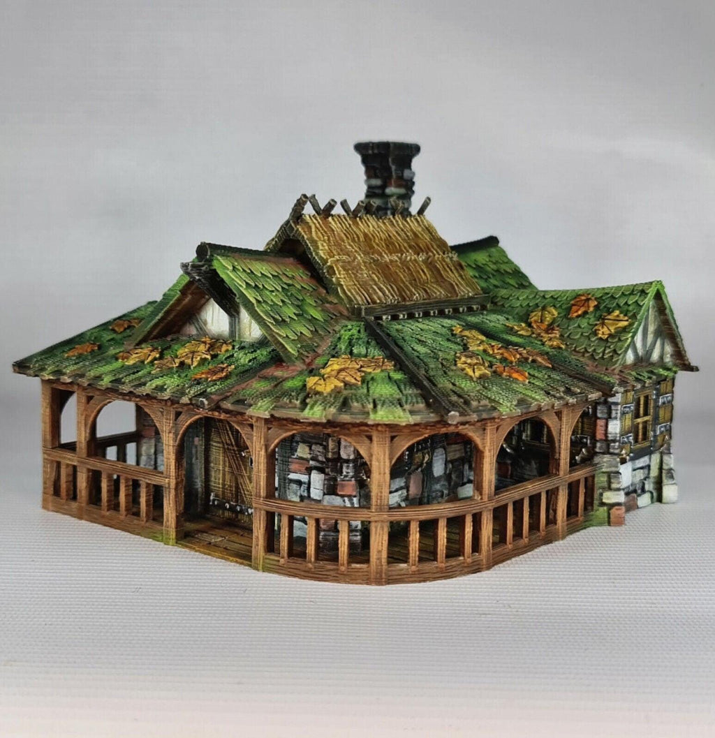 Autumn Fall Inn 28mm DND Terrain | Tabletop Wargaming Scenery for Warhammer, Frostgrave & RPG | Unpainted 3D Printed
