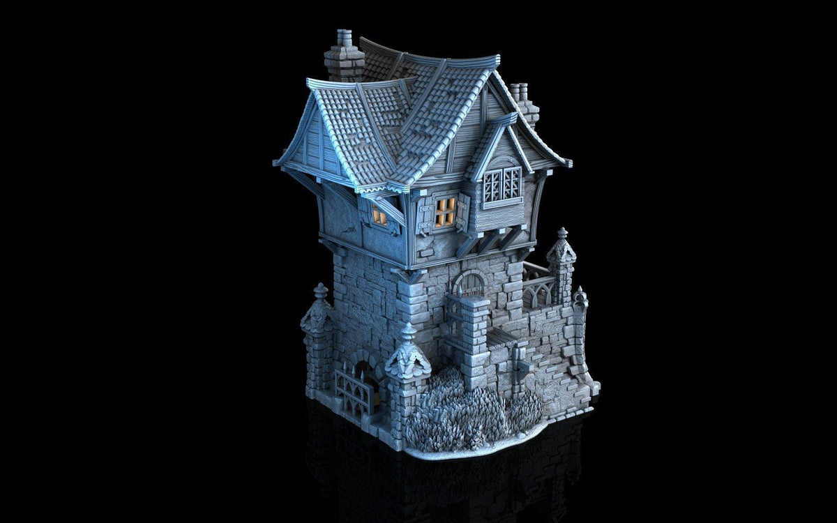 Tombstone House 28mm DND Terrain | Tabletop Wargaming Scenery for Warhammer, Frostgrave & RPG | Unpainted 3D Printed