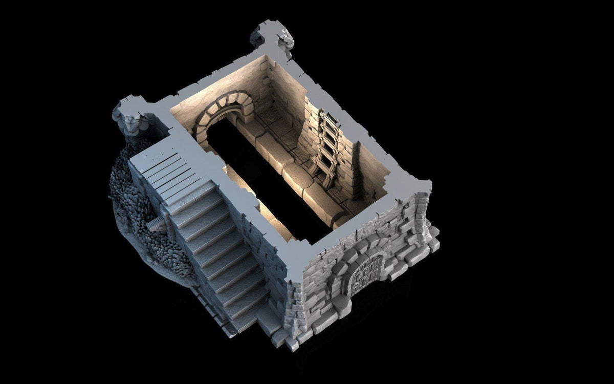 Tombstone House 28mm DND Terrain | Tabletop Wargaming Scenery for Warhammer, Frostgrave & RPG | Unpainted 3D Printed