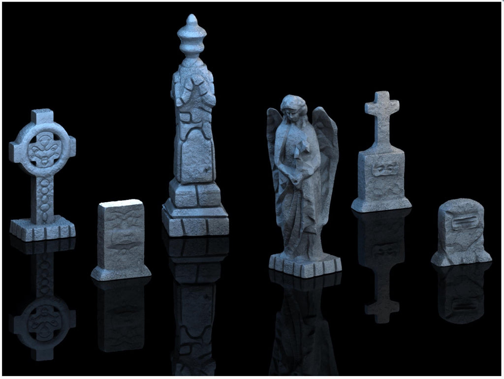 Graveyard Set 28mm DND Scatter Terrain | Tabletop Wargaming Scenery for Warhammer, Frostgrave & RPG | 3D Printed