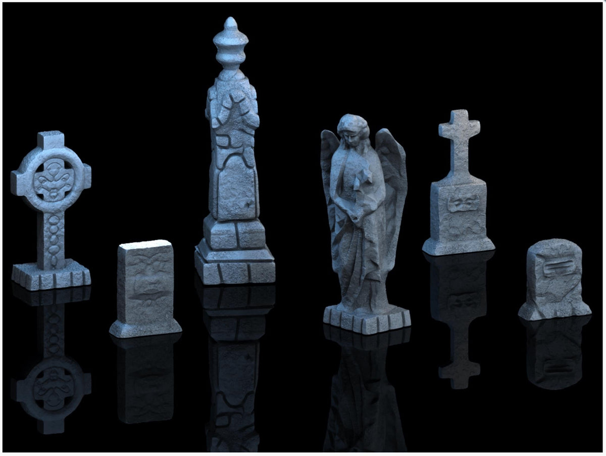 Graveyard Set 28mm DND Scatter Terrain | Tabletop Wargaming Scenery for Warhammer, Frostgrave & RPG | 3D Printed