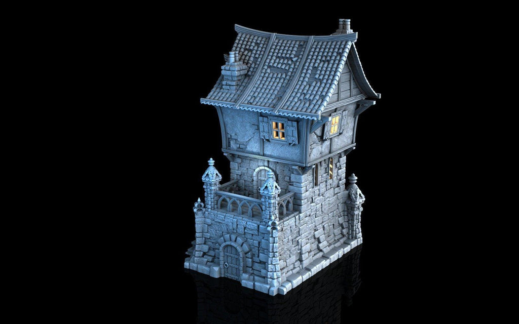 Tombstone House 28mm DND Terrain | Tabletop Wargaming Scenery for Warhammer, Frostgrave & RPG | Unpainted 3D Printed
