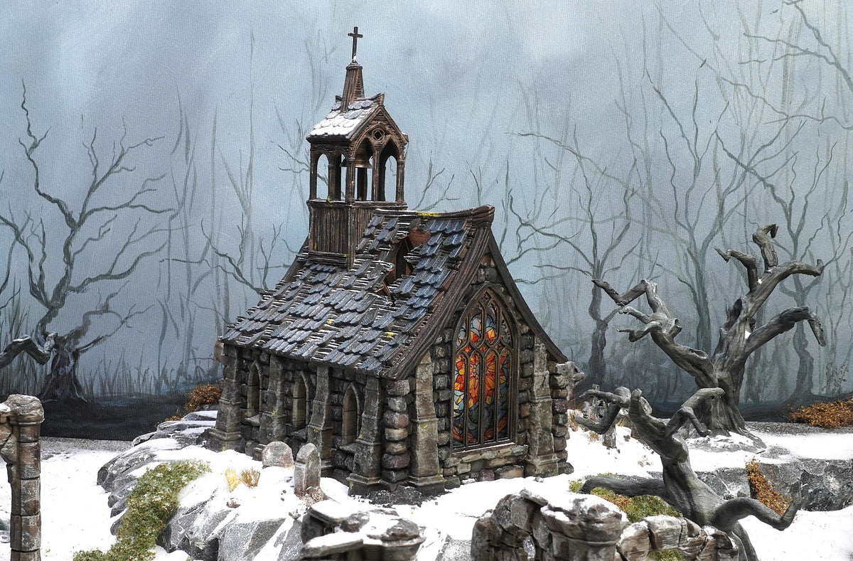 Basilica Ruins 28mm DND Terrain | Tabletop Wargaming Scenery for Mordheim, Frostgrave & RPG | Unpainted 3D Printed