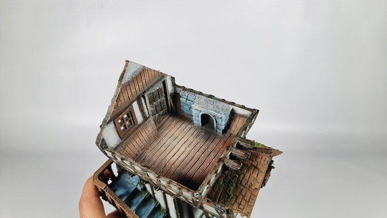 Redwood House 28mm DND Terrain | Tabletop Wargaming Scenery for Warhammer, Frostgrave & RPG | Unpainted 3D Printed
