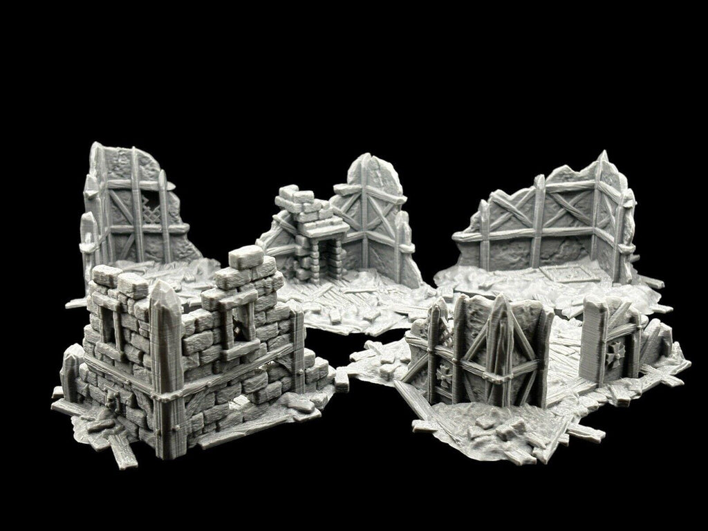 28mm Building Ruins Terrain Scenery for DND, Warhammer, Wargames