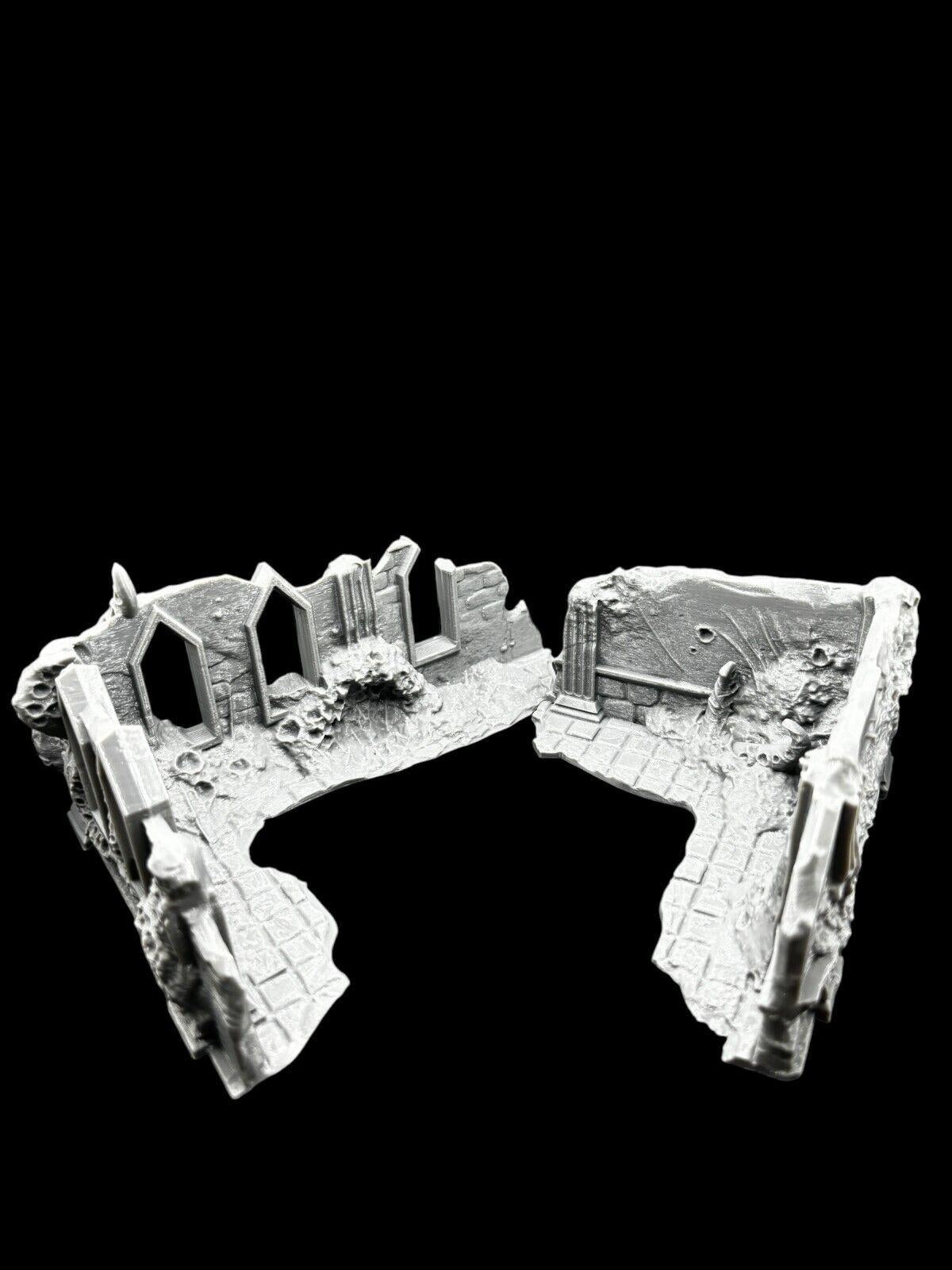 Medium Infected Ruins Terrain Sci Fi Tabletop Scenery 3D Printed 2 pcs