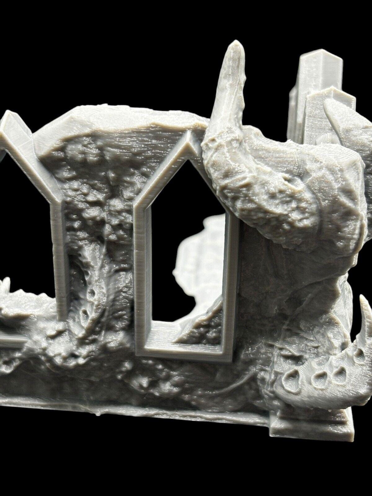 Medium Infected Ruins Terrain Sci Fi Tabletop Scenery 3D Printed 2 pcs