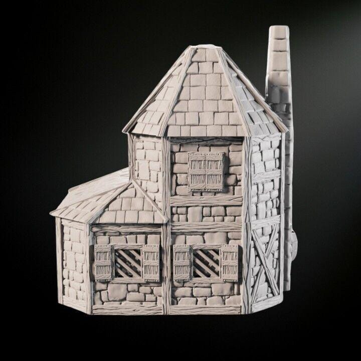 Alchemist House Medieval 28mm DND Terrain | Tabletop Wargaming Scenery for Warhammer, Frostgrave & RPG | 3D Printed