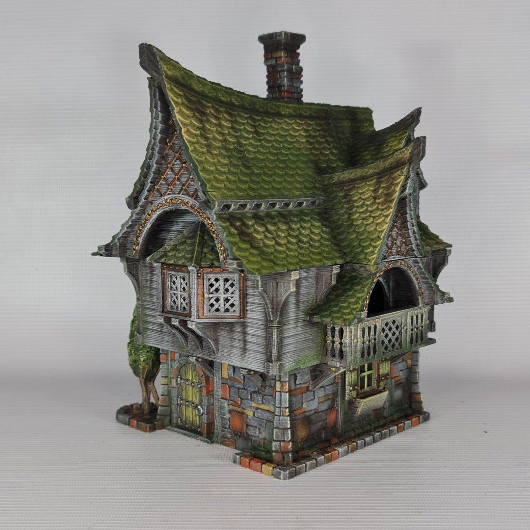 Cabbagetop House 28mm DND Terrain | Tabletop Wargaming Scenery for Warhammer, Frostgrave & RPG | Unpainted 3D Printed