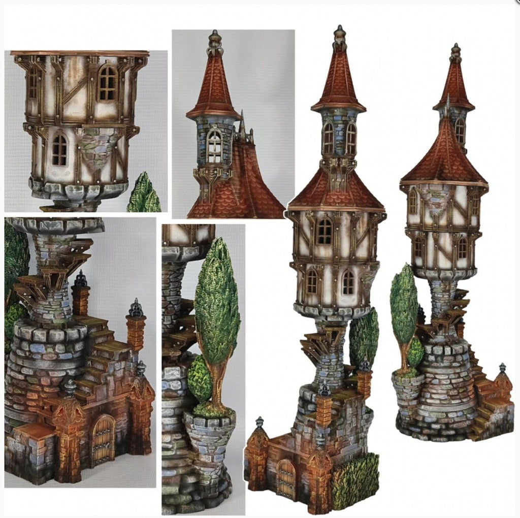 Steeple Manor 28mm DND Terrain | Tabletop Wargaming Scenery for Warhammer, Frostgrave & RPG | Unpainted 3D Printed