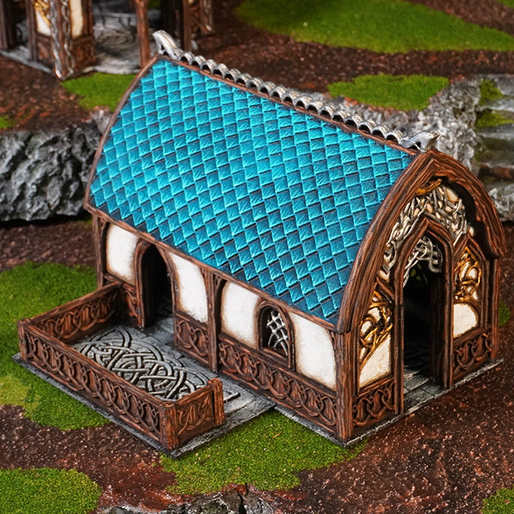 Elven Barracks 28mm DND Terrain | Tabletop Wargaming Scenery for Warhammer, Frostgrave & RPG | Unpainted 3D Printed