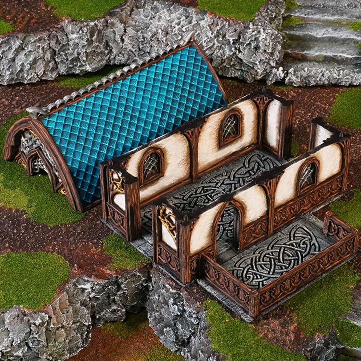 Elven Barracks 28mm DND Terrain | Tabletop Wargaming Scenery for Warhammer, Frostgrave & RPG | Unpainted 3D Printed