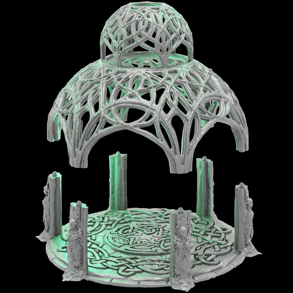 Elven Council Gazebo 28mm DND Terrain | Tabletop Wargaming Scenery for Warhammer, Frostgrave & RPG | 3D Printed
